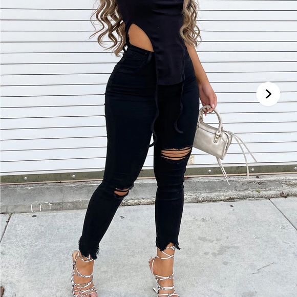 Black Ripped Jeans - Picture 1 of 2